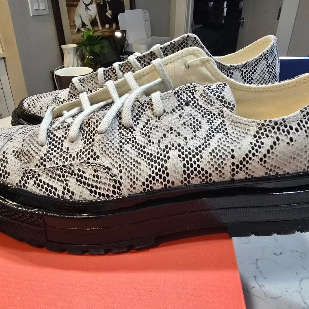 CONVERSE Chuck 70 Formal Suede Snake Oxford Boat Shoe Mens Size 9.5/10 READ NEW - Picture 3 of 16